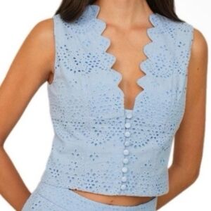Commense Nlue Eyelet Vest Top